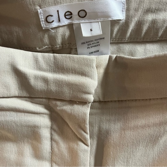 Cleo beige cream slim straight stretch pants women’s 6 minimalist office work - Picture 10 of 11